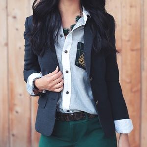 Aritzia Talula Shrunken Exeter Blazer Navy Blue